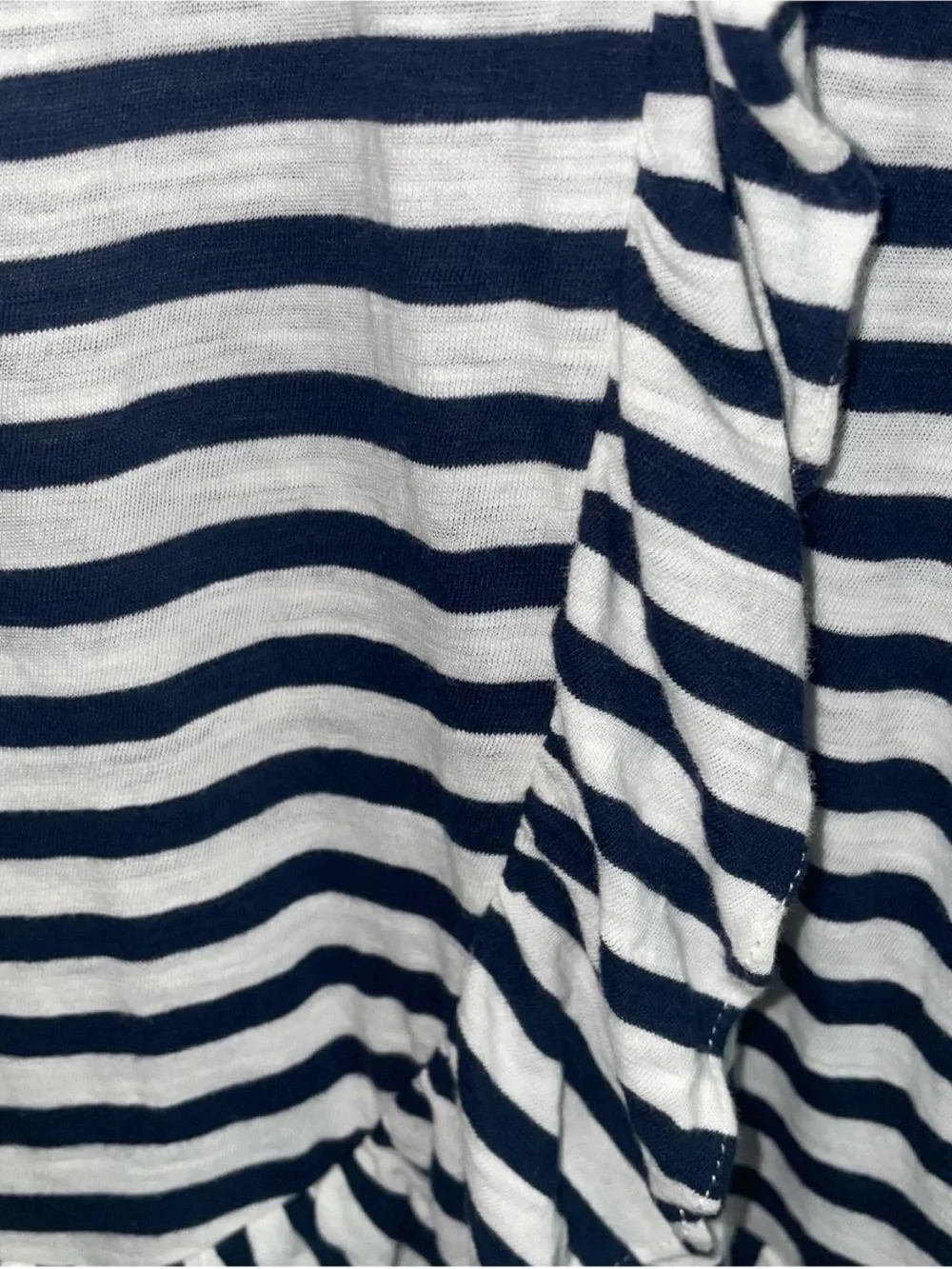 J. Crew 💮  Striped Ruffle Hem Top large